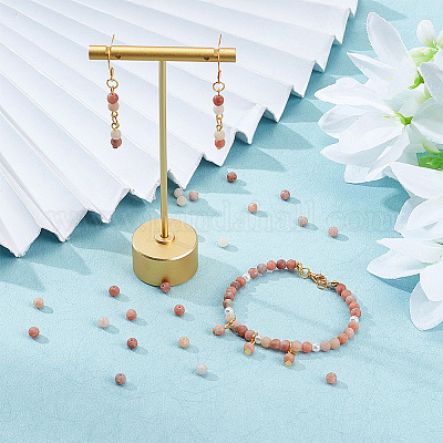 5 нить бусин из натурального мрамора и кунжутной яшмы/киви яшмы G-NB0004-42-1