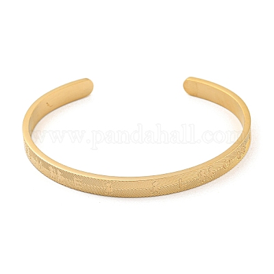 Браслеты-манжеты из нержавеющей стали для мальчиков и девочек для женщин BJEW-G708-01C-G-1