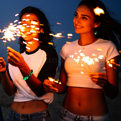 50 шт. 5-х цветные светящиеся бусины ручной работы из золотистого песка в технике лэмпворк LAMP-PH0001-31-1