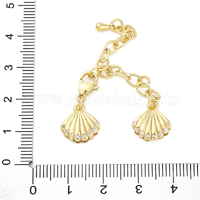 Крест латунный микро-паве кубический цирконий удлинитель цепи KK-Z084-05G-1