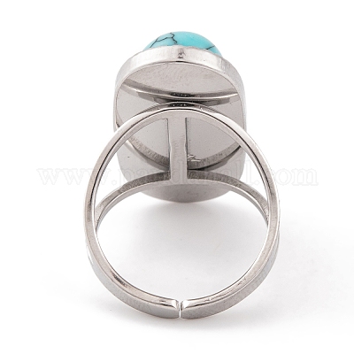 Овальные открытые манжетные кольца из нержавеющей стали 304 RJEW-G314-06P-1