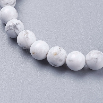 Натуральный Говлит бисерные браслеты простирания&nbsp;BJEW-I253-8mm-08-1