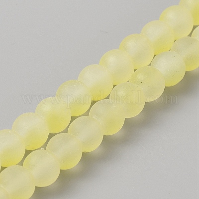 Светящиеся в темноте матовые прозрачные стеклянные бусины GLAA-WH0036-25A-1