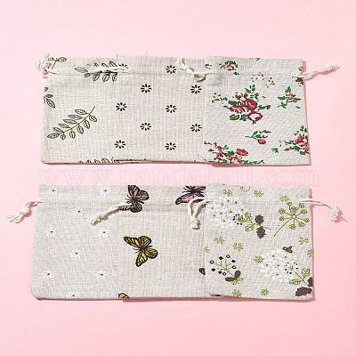 24 шт. 6 цвета поликоттон (полиэстер хлопок) упаковочные мешочки сумки с завязками ABAG-FS0001-12-1