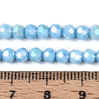 Антикоррозийные гальванические стеклянные бусины EGLA-T021-4mm-15-10-1