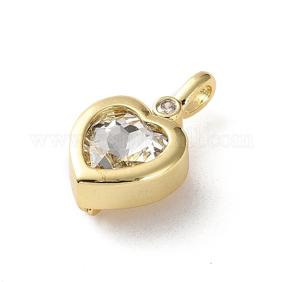 Подвески латунные горный хрусталь KK-P320-05G-04-1