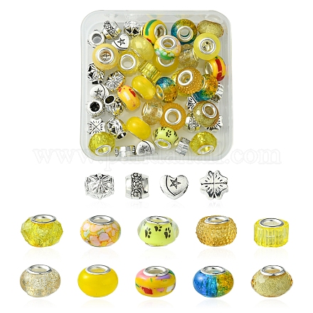 Европейские бусины из сплава и смолы в тибетском стиле своими руками DIY-FS0006-78B-1