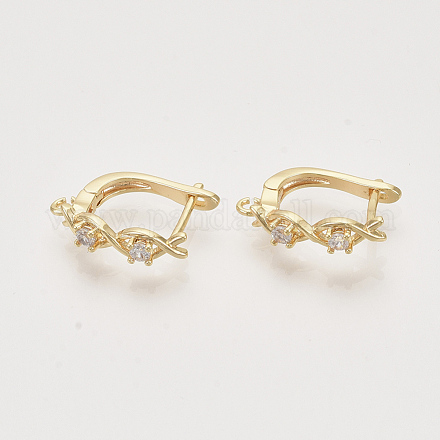 Серьги-кольца из латуни с кубическим цирконием X-KK-T048-025G-NF-1