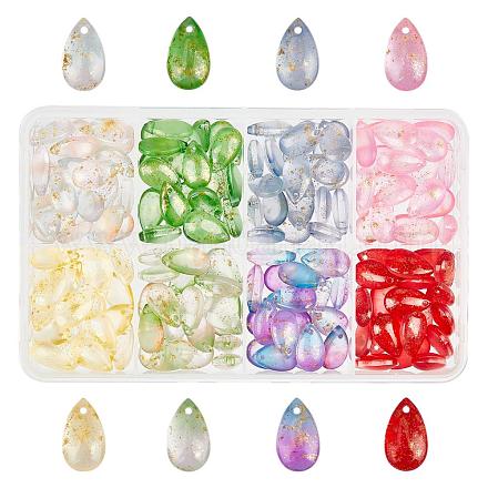 Benecreat 160шт 8.5x14.5мм окрашенные распылением стеклянные бусины в виде капелек GLAA-BC0001-05-1