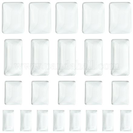 32 шт. 4 стиля прозрачных прямоугольных стеклянных кабошонов GGLA-FS0001-05-1