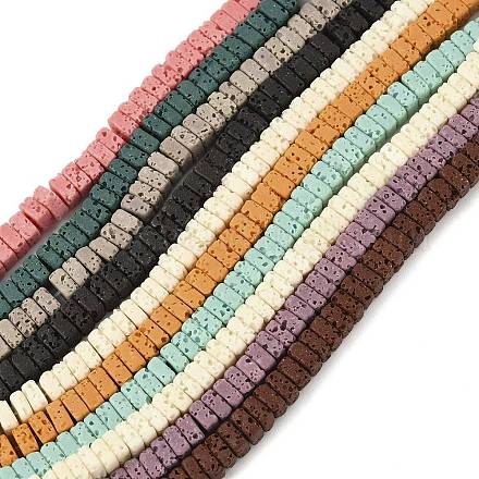 Нити бусин из искусственного камня лавы ручной работы PORC-P032-03M-1