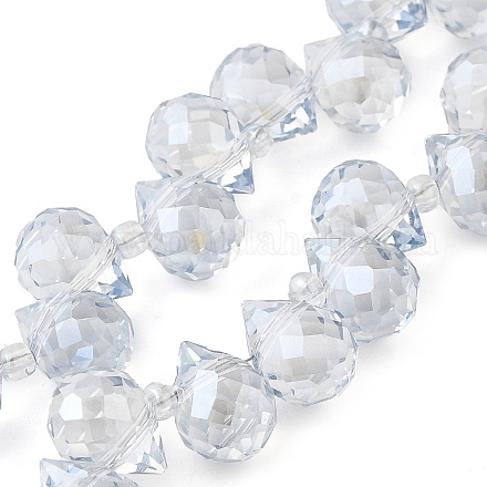 Стеклянные бусины с гальваническим покрытием  EGLA-D030-17P-1