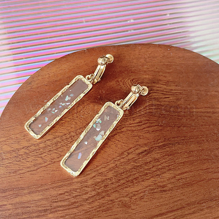 Прямоугольные серьги-клипсы из цинкового сплава со смолой&nbsp;FS-WG2B818-02-1