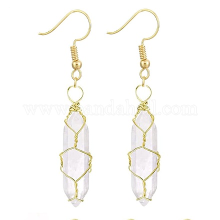 Мукаитовые шестигранные серьги ручной работы из медной проволоки ND6138-15-1