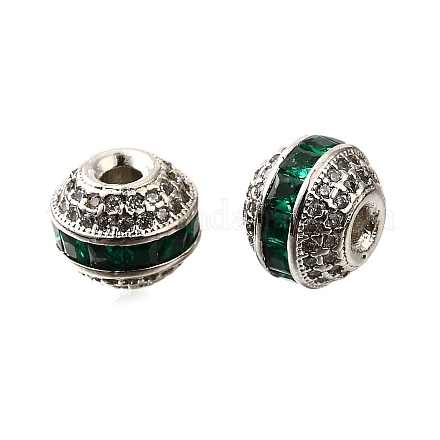 Круглые латунные микро проложить кубического циркония бусы KK-L230-11P-02-1