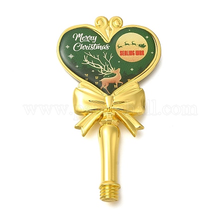 Ручки для штампа из латуни и воска с принтом рождественского оленя AJEW-A058-02A-1