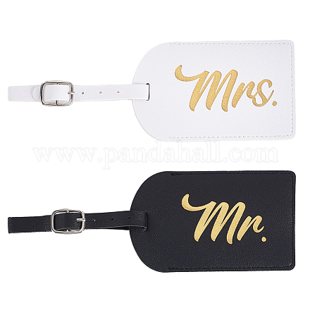 4 шт. 2-х цветная бирка для багажа из искусственной кожи AJEW-GA0008-53-1