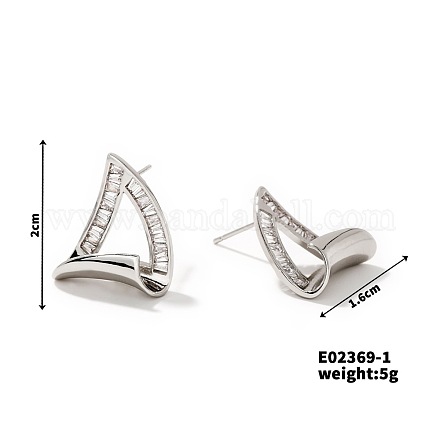 Шикарные серьги-гвоздики с треугольными геометрическими узорами и полыми краями PD9226-1-1