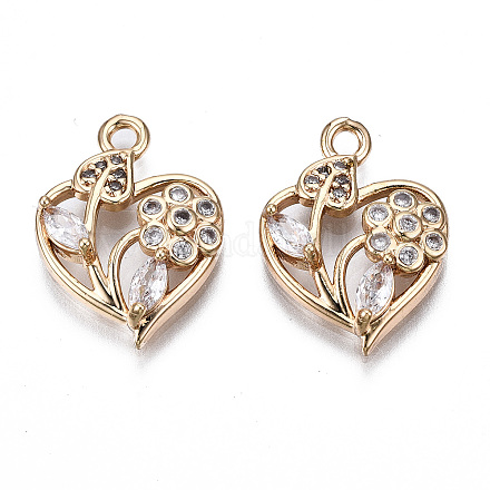 Латунные микропаве прозрачные подвески с фианитом KK-S359-140-RS-1