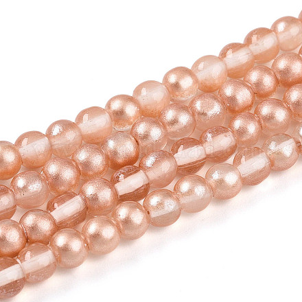 Запекание окрашенные прозрачные стеклянные бусины нити X1-DGLA-N011-4mm-04-1