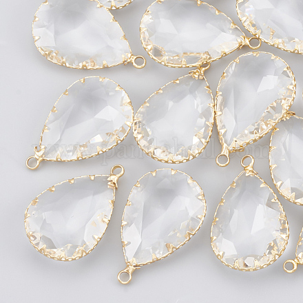 Латунь стекло кулоны KK-T035-50-1