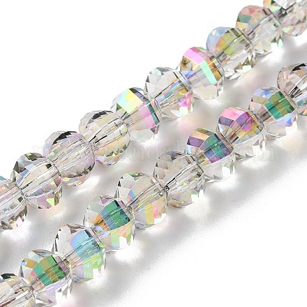 Прозрачные стеклянные бусины гальваническим пряди GLAA-Q099-C01-06-1-1