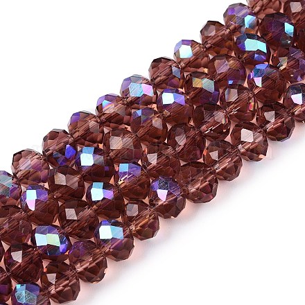 Стеклянные бусины с гальваническим покрытием  EGLA-A044-T8mm-L13-1