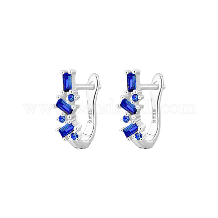 Элегантные геометрические серебряные серьги с цирконием TC0914-10-1