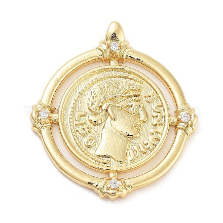 Покрытие стойки латунь микропаве прозрачные подвески из кубического циркония KK-Z064-21G-1