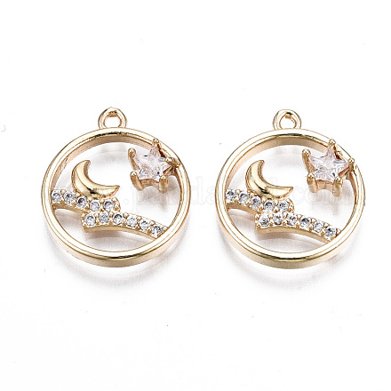 Латунные микропаве прозрачные подвески с фианитом KK-S359-141-RS-1