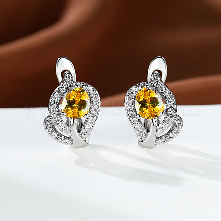 Латунные микро проложить серьги обруча кубического циркония WG7D53C-11-1