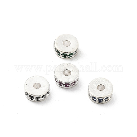 Латунные микро проложить кубического циркония бусы KK-R216-14S-1