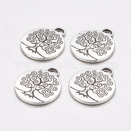 Тибетский стиль дерево жизни сплава подвески TIBEP-19040-AS-NR-1
