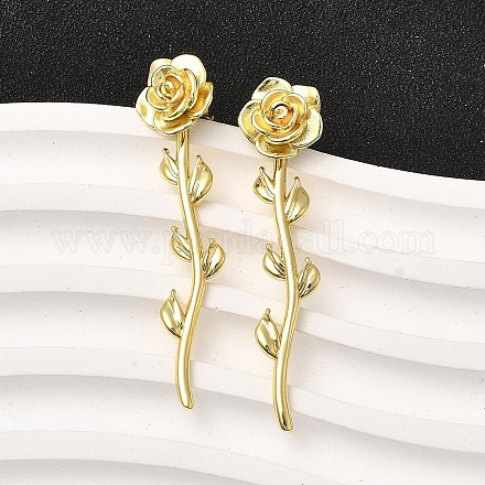 Серьги-гвоздики в виде цветка из латуни EJEW-P322-06B-G-1