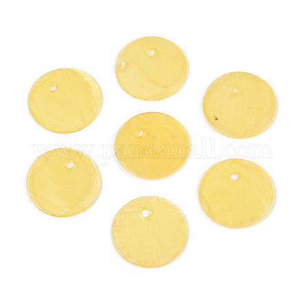 Шармы-диски из натуральной ракушки капиз X1-BSHE-T014-02G-1