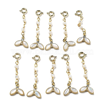 Подвески из натуральной белой ракушки из перламутра SSHEL-R050-02G-1