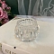 Transparent Glass Candle Holder, Rondelle, Clear, 7x5cm