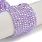 Electroplate Glass Beads Strands, Pearl Luster Plated, Faceted, Bicone, Plum, 4x4x3mm, Hole: 1mm, about 149pcs/strand, 12.2~12.6''(31~32cm)