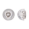 Anti-Tarnish Rhodium Plated 925 Sterling Silver Ear Nuts, Platinum, 5x4mm, Hole: 0.6mm