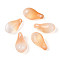 Transparent Glass Teardrop Charms, with Gold Powder, Sandy Brown, 14~15x8x6~7mm, Hole: 1.2mm