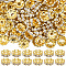 120Pcs Brass Rhinestone Spacer Beads, Grade A, Wavy Edge, Rondelle, Crystal, 12x4mm