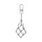 Stainless Steel Braided Chain Macrame Pouch Empty Stone Holder Pendant Decorations, Alloy Swivel Clasps for Bags Key Ornament, Stainless Steel Color, 120mm