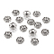 Tibetan Style Alloy Fancy Bead Caps, Lead Free & Nickel Free & Cadmium Free, Flower, Antique Silver, about 9mm in diameter, 4mm thick, hole: 1mm