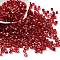 Glass Seed Beads, Silver Lined, Square, FireBrick, 3~4x3x3mm, Hole: 1.2mm, about 6300pcs/pound