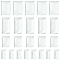 32Pcs 4 Styles Transparent Rectangle Glass Cabochons, Clear, 15~38x8~23x3~6.5mm, 8pcs/style