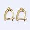 Brass Micro Pave AAA Cubic Zirconia Ear Harp Hoop Earring Findings,  with Latch Back Closure, Cadmium Free & Nickel Free & Lead Free, Real 18K Gold Plated, 19x12.5x2mm, Hole: 1.5mm, pin: 1mm