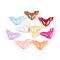 UV Plating Opaque Acrylic Beads, Iridescent, Heart with Wing, Mixed Color, 18x29.5x9.5mm, Hole: 2.8mm, about 275pcs/500g