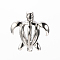 Brass Locket Cage Pendants, Hollow, Turtle, Platinum, 20x18x11mm, Hole: 2mm