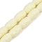 Synthetic Coral Carved Beads Strands, Column with Flower, Beige, 16.5x9.5~10mm, Hole: 1.6mm, about 23pcs/strand, 14.76''(37.5cm)
