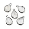 Natural Quartz Crystal Faceted Pendants, Rack Plating Golden Plated Brass Teardrop Charms, 14x9.5x4mm, Hole: 1.4mm
